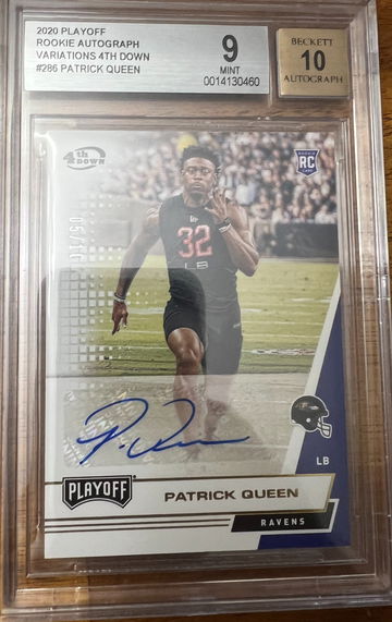 2020 Panini Playoff Patrick Queen Auto