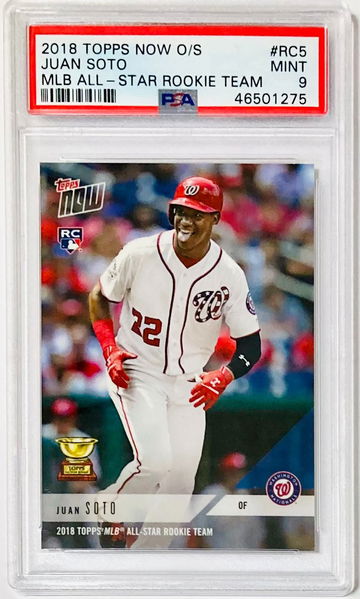 Juan Soto 2018 Topps NOW O/S MLB All-Star Rookie Team Rookie Card RC PSA 9 MINT #RC5 Washington Nationals