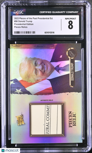 2023 Pieces of the Past Donald Trump #98 Presidential Edition Pieces Relics CGC 8