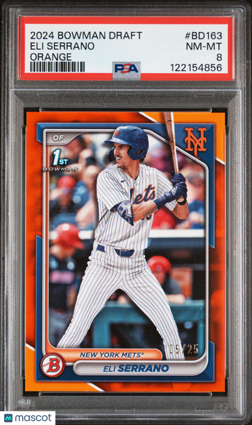 2024 Bowman Draft Eli Serrano #BD163 Orange /25 PSA 8