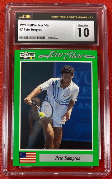 Pete Sampras 1991 Netpro Tennis Tour Star #7 RC Rookie Tennis Card CSG 10
