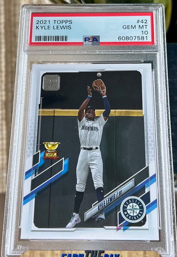 2021 TOPPS #42 KYLE LEWIS PSA 10 GEM MINT Los Pop Seattle MARINERS! 🔥📈
