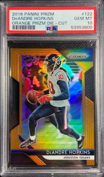 2018 Panini Prizm Orange Die Cut #122 DeAndre Hopkins /249 PSA 10 Gem Mint Pop 1