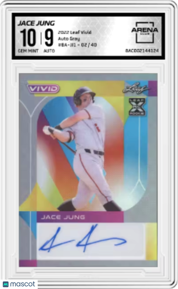 2022 2023 Leaf Vivid Jace Jung #BA-JJ1 Auto Grey 2/40 Arena Club 10 Auto 9