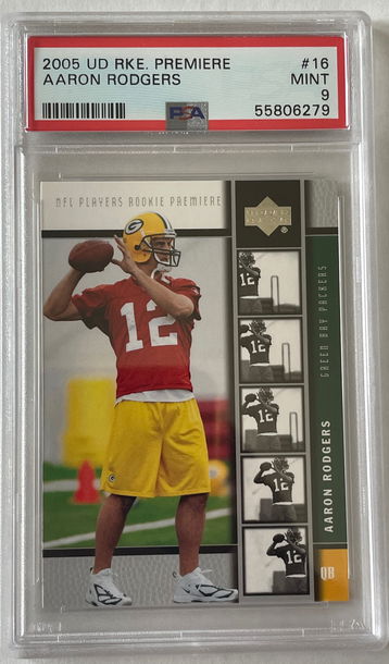 2005 Upper Deck Rookie Premiere Aaron Rodgers PSA 9