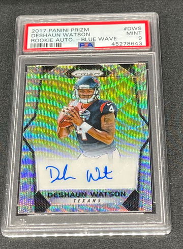 2017 Panini Prizm Deshaun Watson Rookie auto - Blue Wave /149 PSA 9 Mint