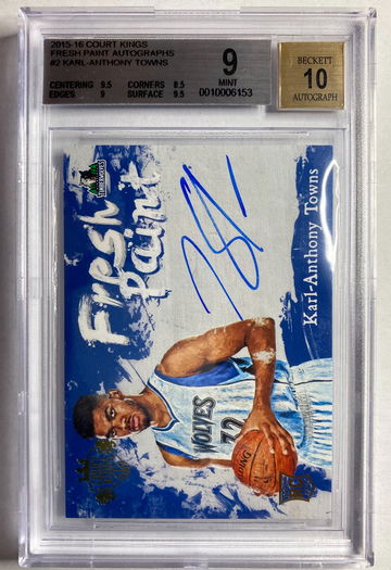 2015 Court Kings Karl Anthony Towns Rookie Auto RC On Card BGS 9 Mint Auto 10