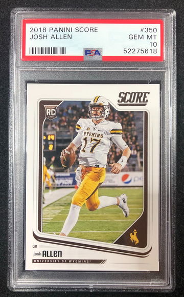 Josh Allen 2018 Panini Score RC #350 Rookie GEM MINT PSA 10 POP 192