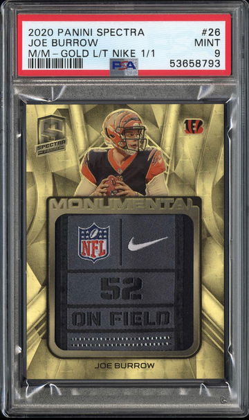 2020 Panini Spectra Joe Burrow 1/1 GOLD NIKE M/M L/T PSA 9 1 of 1 