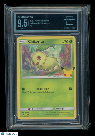 2021 Pokemon SWSH McDonald's 25th Anniversary Chikorita Arena Club 9.5 #2/25