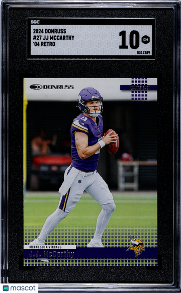 2024 Donruss JJ Mccarthy #27 '04 Retro SGC 10