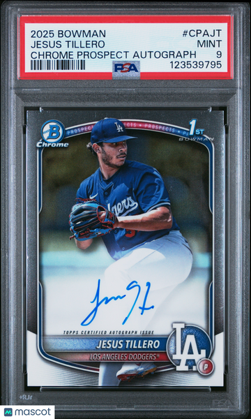 2025 Bowman Chrome Prospect Autographs Jesus Tillero #CPAJT PSA 9
