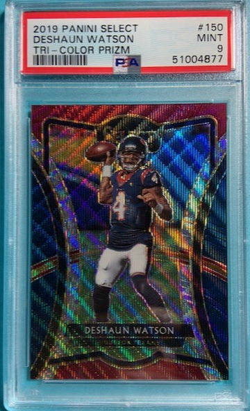 2019 Panini Select Premier Level Tri-Color Prizm /199 Deshaun Watson #150 PSA 9