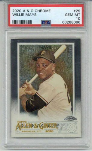 2020 TOPPS ALLEN & GINTER CHROME #29 WILLIE MAYS CARD GIANTS PSA 10 LOW POP