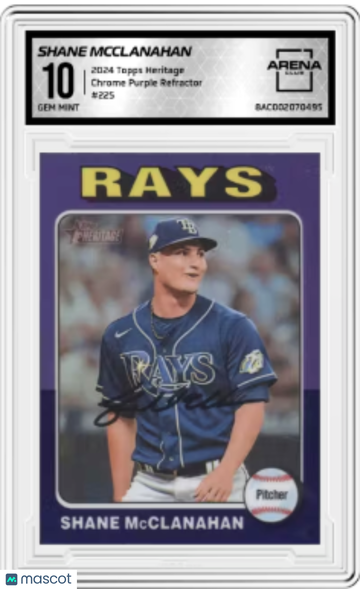 2024 Topps Heritage Shane McClanahan #225 Chrome Purple Refractor Arena Club 10