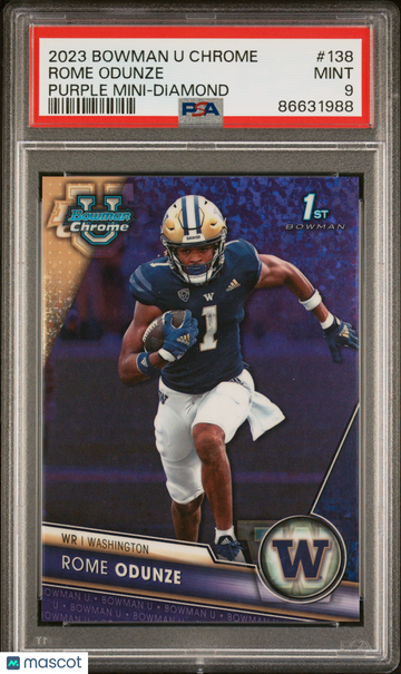 2023 Bowman University Chrome Rome Odunze #138 PSA 9