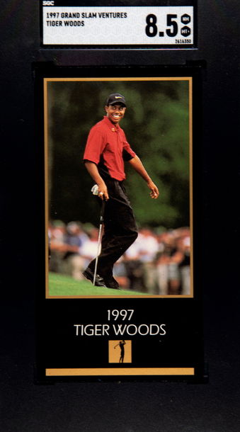 1997 Grand Slam Ventures Tiger Woods Rc SGC 8.5