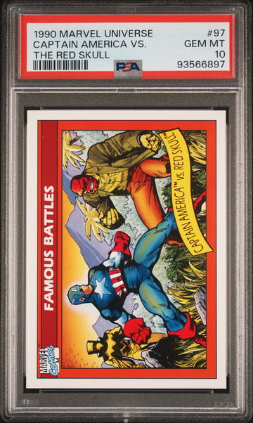 1990 Marvel Universe Famous Battles Captain America/Red Skull #97 PSA 10