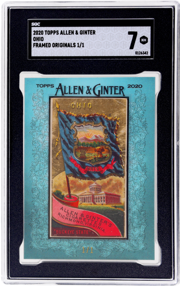 2020 Topps Allen & Ginter Framed Originals Ohio 1/1 SGC 7