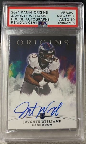2021 Panini Origins Javonte Williams AUTO PSA  