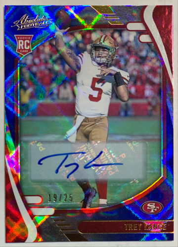 2021 Panini Absolute Trey Lance Autograph Blue Spectrum 