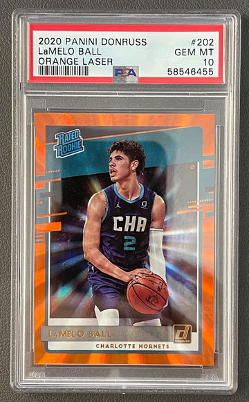 2020 Panini Donruss Lamelo Ball Orange Laser #202 GEM MINT 10
