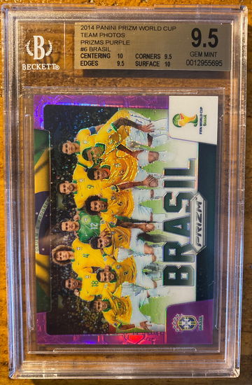 2014 PANINI PRIZM WORLD CUP BRASIL TEAM PHOTO/99 BGS 9.5(.5 from Pristine)Neymar