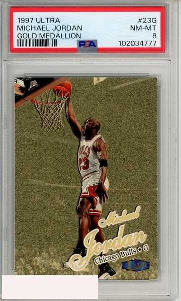 1997 ULTRA MICHAEL JORDAN #23G GOLD MEDALLION PSA 8 NM-MT