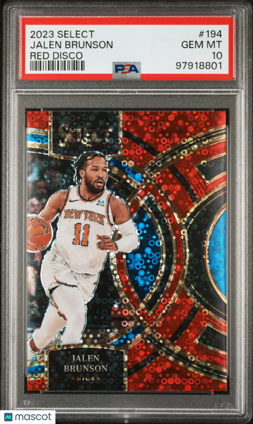 2023 Panini Select Jalen Brunson #194 Red Disco PSA 10