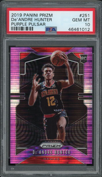 De'Andre Hunter 2019 Prizm Purple Pulsar /35 PSA 10 