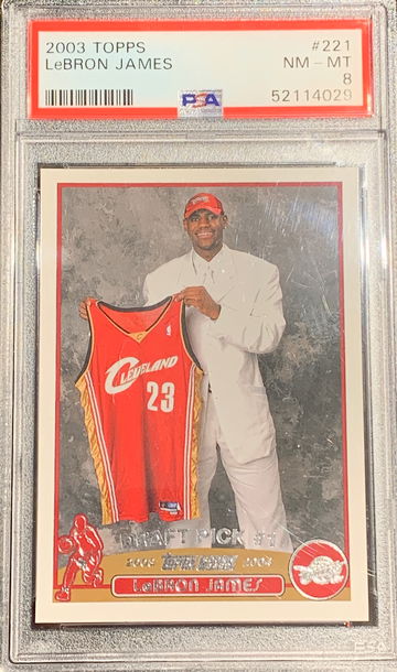 2003 Topps #221 Lebron James Rookie PSA8