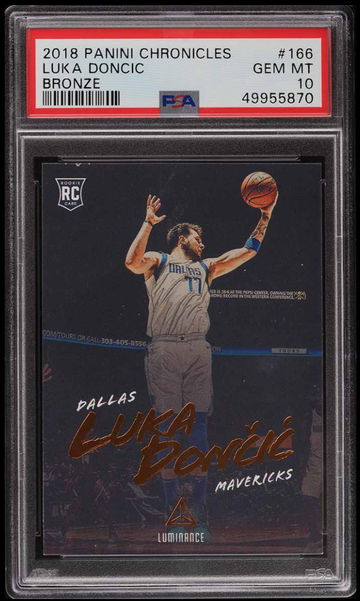 PSA 10 2018 PANINI CHRONICLES LUKA DONCIC BRONZE ROOKIE 