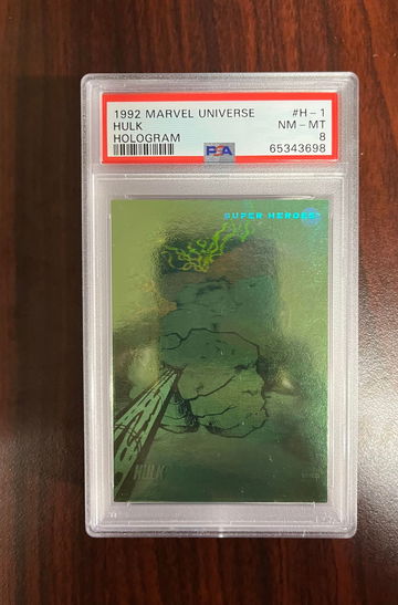 1992 Marvel Universe HOlogram Hulk PSA 8