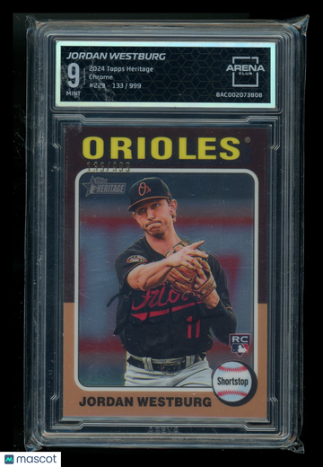 2023 Topps Heritage Chrome Jordan Westburg #229 /999 RC Arena Club 9