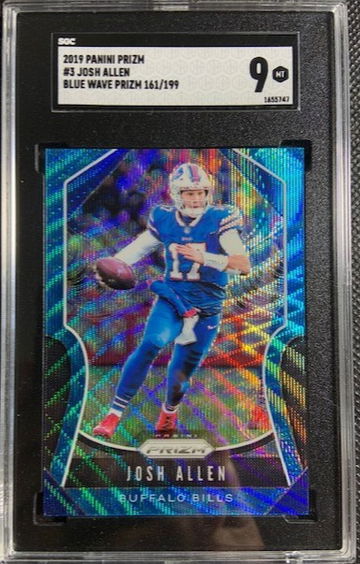 2019 Panini Blue Wave #3 Prizm /199 Josh Allen SGC 9 Mint Buffalo Bills 