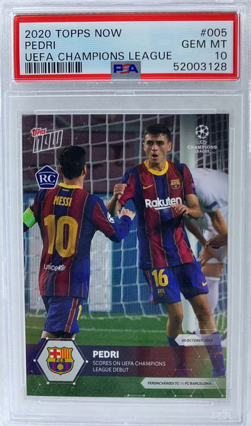 Pedri With Messi 2020 Topps Now UEFA PSA 10 Rookie #005 Barcelona 💎 Gem Mint