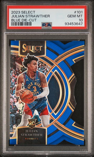 2023 Panini Select Blue Die-Cut Julian Strawther #101 RC /249 PSA 10