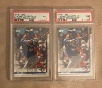 (2) 2019 Topps Vladimir Guerrero Jr Missing Card Number RC PSA 9