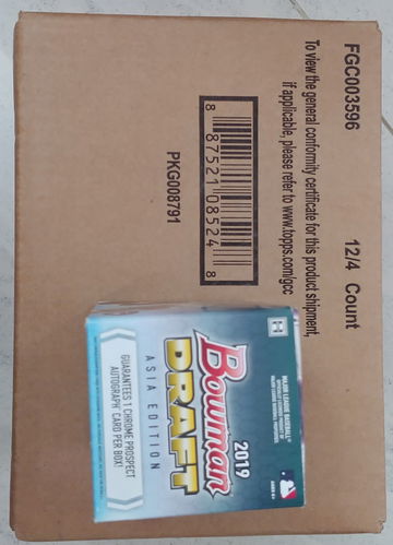 2019 BOWMAN DRAFT CHROME ASIA HOBBY12 BOX SEALED CASE