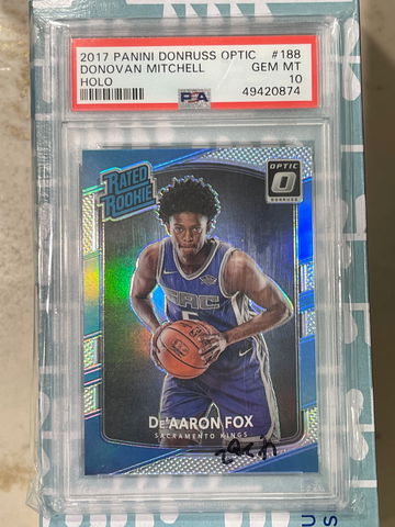 2017-18 Donruss Optic De’Aaron Fox Prizm Silver Holo  PSA 10 mislabeled name