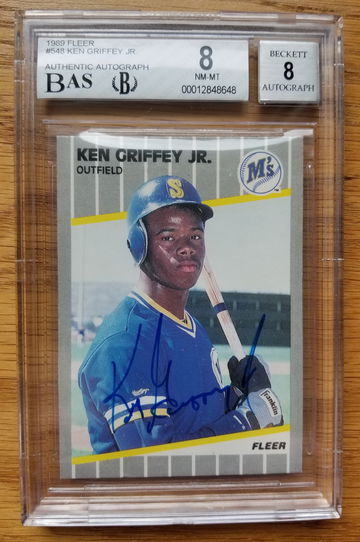 1989 Fleer # 548 Ken Griffey Jr.  Beckett Autograph 8