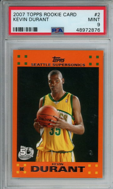 KEVIN DURANT 2007 Topps Orange PSA 9 MINT Rookie