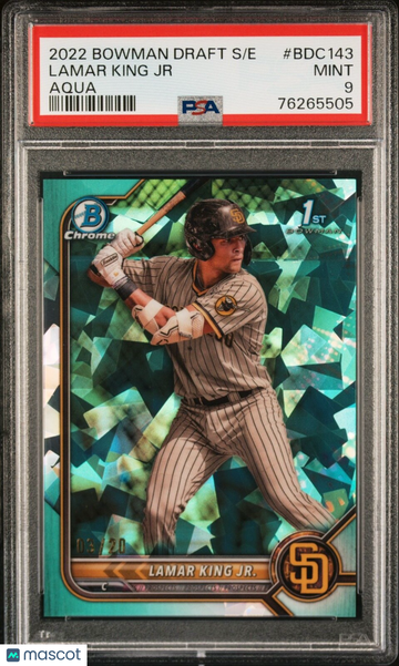 2022 Bowman Lamar King #BDC143 Sapphire Rookie PSA 9