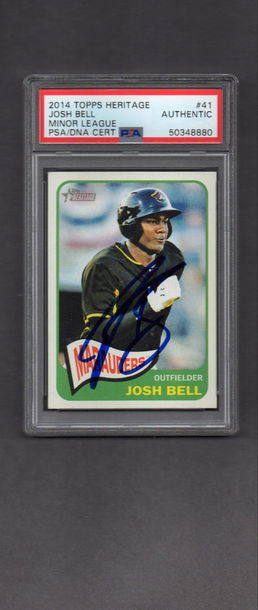 Josh Bell Signed Autographed 2014 Topps Heritage Minors #41 RC PSA DNA COA