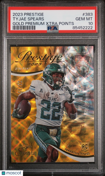 2023 Prestige Tyjae Spears #383 Premium Rookie Gold Premium Xtra Points PSA 10