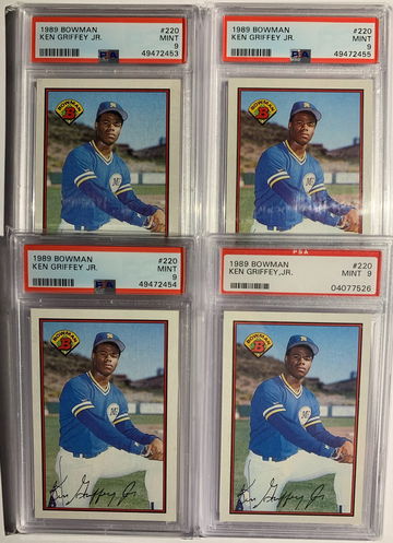1989 Bowman Ken Griffey Jr. PSA 9 lot of (4)