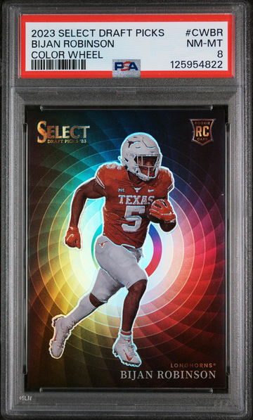 2023 Panini Select Draft Picks Color Wheel Bijan Robinson #CW-BR PSA 8