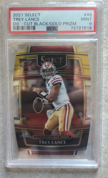2021 Select Die Cut Black/Gold Prizm Trey Lance PSA 9