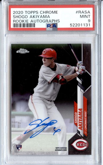 2020 Topps Chrome Rookie Autographs #RASA Shogo Akiyama PSA 9