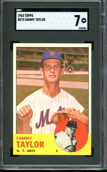 1963 Topps #273 Sammy Taylor Mets SGC 7 NM Near Mint